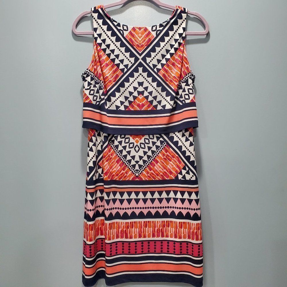 Eliza J Dress Geometric Sleeveless Size 8 P083